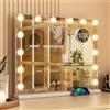Saimeihome Specchio Trucco con Luce - 14 LED Dimmerabili 3 Modi, 50x40cm Touch Sensor Specchio da Make-Up Hollywood con 10x Ingrandimento, Multiuso Tavolo/Parete