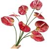 Corkwaw 8 fiori artificiali di Anthurium da 60 cm, veri al tatto, per centrotavola, composizioni floreali e decorazioni per matrimoni (rosa scuro)
