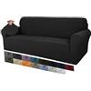 MAXIJIN Copridivano extra large jacquard creativo per 3 o 4 posti, 1 pezzo copridivano antiscivolo super elasticizzato per cani Pet Friendly divano copridivano per mobili (4 Posti, Nero)