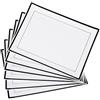 MATANA - 6 Vassoi da Portata in Plastica Bianca con Bordo Nero per Finger Food, Aperitivo (30x23cm) - Piatti Rettangolari Riutilizzabili per Buffet, Matrimoni, Compleanni, Feste