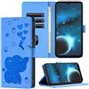 SEHEYA Cover Libro per iPhone X/iPhone XS Custodia in Pelle PU Premium Portafoglio Goffrato Amore Cuore Elefante Motivo Flip Cellulare Case con Porta Carte Magnetica, Blu