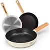 La Moustache - Set 3 Padelle di Alluminio Fuso con Dimensioni di 20/24/28 cm Antiaderente e Professionale, Tutte le Cucine, Induzione, Gas, Piano Cottura Elettrico e Vitroceramica (Andes)
