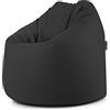 extroitaly POUF mod.TERA (NERO) POLTRONA MORBIDO FINTA PELLE 78x78 H.93 cm SFODERABILE RIEMPITA CON SFERE DI POLISTIROLO ADATTABILE AD OGNI SEDUTA