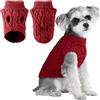 Voarge Maglione per cani a maglia, pullover caldo, maglione lavorato a maglia, abbigliamento invernale per cani, taglia bulldog francese, chihuahua, cappotto bassotto abbigliamento (rosso, XL)