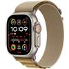 Apple Watch Ultra 2 GPS + Cellular 49 mm Sportwatch con robusta cassa in titanio Naturale e Alpine Loop Sahara - Large. Fitness tracker, GPS di precisione, tanta autonomia, luminoso display Retina