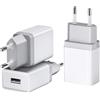 ALOYANI Caricatore USB 12W [2,4A/5V] Confezione da 3 Presa Alimentatore Caricatore Adattatore Spina Universale compatibile con iPhone Samsung Xiaomi Carica Batterie Cellulare Caricabatterie usb