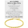 Bramart Bracciale Uomo Corda Finitura Oro18k in Argento Sterling 925 All'Uomo della Mia Vita Idea regalo compleanno - Idee Regali per lui per Natale - Cofanetto con DEDICA incluso (Bracciale Corda Oro - Uomo)
