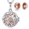 EUDORA Harmony Ball Eudora Collana di URNA per Ceneri di Cremazione - Gioielli Gufo in Gabbia con Ciondoli a Sfera - Collana di Ceneri Keepsake - Regalo Commemorativo, 61 cm