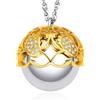 Dada Gioielli - Collana Chiama Angeli Gravidanza Amore Cuore Zirconato Catena Acciaio Regolabile 90+10 cm (Oro Giallo Piedino)