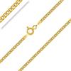 PLANETYS - Catenina Argento Sterling 925 Placcato Oro 18K Modello Barbazzale (Grumetta) Diamantate Larghezza 2 mm Lunghezza: 40-45-50-55-60-65-70 cm
