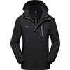 BALCONY & FALCON Giacca da Uomo Giacca 3 in 1 Resistente all'Acqua Giacca Softshell Uomo Impermeabile Giubbino Uomo Pile Rimovibile con Cappuccio Regolabile Giacca da Trekking Montagna