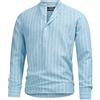 Indicode Camicia da uomo INLif a righe in misto lino cotone | Camicia da uomo, Blu Alaska, S