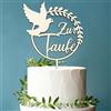 Luckeey Topper per torta per battesimo - Decorazione per torta in legno per ragazze e ragazzi - Decorazione per torte