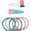 GRUSS & CO Set di accessori per capelli con motivo mare | Set regalo con 2 fermagli per capelli glitter e 5 elastici per capelli | Regalo di compleanno per bambini, sacchetto della scuola, ragazza |