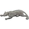 DRW Statuetta Leopardo in resina, argento, 29 x 8 x 9,5 cm