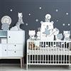 Ambiance Sticker Adesivi murali per bambini - Decorazione cameretta bambino - Adesivo da parete per cameretta bambini - Adesivo da parete con animali amici delle stelle - H90 x L60 cm