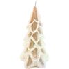 Dekohelden24 Candela di alta qualità come albero di Natale, candela per albero di Natale, candela per albero di Natale, in madreperla con glitter, fatta a mano, dimensioni: H/Ø ca. 21 x 11 cm.