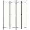 vidaXL Paravento a 4 Pannelli Divisorio Separè Pannello Byobu Pieghevole Schermo Separatore Ambienti Interni Protezione Bianco 160x180 cm