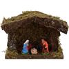 Holyhome Kit Capanna Completa con Natività 18x8x13 cm (7,08x3,14x5,11 Inch) + Busta Paglia