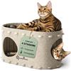 DownyPaws Cuccia Gatto in Feltro per Interni, Resistente, Beige