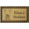 GUIZZO Creart - Targa Personalizzata Nomi/Via in Ceramica, Targhetta Personalizzata Modificabile con Cornice Mosaico, Targhetta Porta Ingresso Numero Civico, Made in Italy, 17x9.5H cm, Beige/Marrone