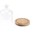 HOMSFOU Cloche Campana Di A Forma Di Sfera Display Cupola Con Base In Sughero 10 Cm Mini Bottiglie Di Cupola Barattoli Di Stoccaggio Fiore Vetrina Per La Decorazione Di