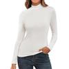 SERSARY Dolcevita Donna Maglia Manica Lunga Classica Camicia con Collo Alto Elegante Maglione Knitted Pullover Leggero Invernale Aderente Basic Top,Bianco,L