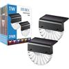 HYBEC - Luci Solari per Scale Esterne, LED per Scalini, Illuminazione Ad Energia Solare per Muro Esterno (Pack 2)
