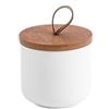 outer treasure Barattolo moderno in ceramica con coperchio, zuccheriera, caffè, contenitore per alimenti per chicchi di caffè, zucchero, tè, spezie, ecc. (bianco, 260 ml)