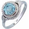 mantraroma Anello argento 925 con pietre preziose topazio pietra blu argento sterling da donna in vero argento (MRG-153-62-(50))