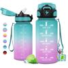KollyKolla Borraccia Motivazionale 1.5 litri, Borraccia Sportiva con Cannuccia, Senza Perdite, Borraccia Palestra con Indicazione del Tempo, 1 Clic Aperto, Borracce senza BPA, per Adulto, Corsa, Ufficio, Gym
