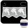 Crochet by Patty Bordo Bianco ad uncinetto con delfini lavorato a filet in cotone altezza 12.5 cm per 60 cm (12BR) - Made in Italy