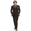 Drkobr Uomo Vintage 3 Pezzi Abito di Velluto a Coste Giacca Invernale Gilet Singolo Pantaloni per la Cena Casual