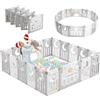 Dripex Box Bambini modulare 190×190 cm, Box per Bambini, Recinto per Bambini pieghevole, Box neonato in forma adattabile, Recinto bambini in plastica, Grigio