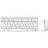 Rapoo Tastiera Mouse Wireless Multi-Mode Ricaricabile Blade 9600M (Kit Tastiera+ Mouse, Tastiera Ricaricabile AZERTY, Mouse 3 Pulsanti, Bluetooth+ WiFi, Ideale PC, Laptop, Mac) Bianco