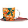 HP ITALIA Srl Neavita Casa Dolce Casa Cookie Mug, Tazza con Piattino in Ceramica per Pausa Tisana, Accessorio Elegante