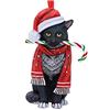 Nemesis Now Candy Cane Gatto Appeso Ornamento (LP) 9 cm, Rosso, Natale