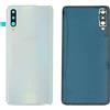 Senza Marchio KIT Copri Batteria + biadesivo + lente compatibile per SAMSUNG GALAXY A50 / A505FN A505F A505FD A505 n.1 Vetro Posteriore Back Cover Retro Scocca + adesivo + Lente con cornice (Bianco)