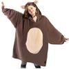 Catalonia Classy coperta indossabile uomo donna, vestito da casa invernale donna, pigiama intero invernale, felpa animali adulti, poncho pile hoodies, Regalo per adolescenti, fidanzata, moglie, Orso
