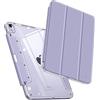 FINTIE Custodia per iPad Air 11 Pollici M4/M3/M2 (2026/2025/2024), iPad Air 5a/4a Gen 10,9 (2022/2020), Cover Posteriore Trasparente in Cristallo con Discreto Retrattile Pencil Holder, Lilla Viola