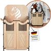 Hoofly Hobby Horse Stalla - Accessorio Funzionale con Porte, Spazio Contenitivo e Ganci/Stalla in Legno per 2 Cavalli a Bastone/Supporto Stabile per Hobby Horse