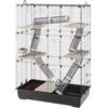 Ferplast Gabbia Furetto SARA TOWER, Cincillà, Furetti, Animali Domestici, 6 Piani, con Tunnel, Piattaforme, 99,5 x 53 x h 152 cm, con Porta e Maniglie, in Metallo Verniciato e Plastica