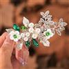 Ushiny Fermaglio per capelli da sposa in cristallo, accessorio per capelli con perle argentate, per donne e ragazze