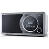 SHARP DR-450(GR) - Radio digitale portatile con DAB/DAB+/FM, Bluetooth 4.2, funzione sveglia/sonno e snooze, effetto legno, colore: Grigio