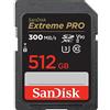 SanDisk 512GB Extreme PRO, scheda SDXC, fino a 300 MB/s, UHS-II Class 10 U3 V90