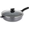 Sitram 714221 - Padella in ghisa in alluminio, con effetto pietra, Ø 28 cm, H7 cm, rivestimento antiaderente a 2 strati, senza PFOA, coperchio a vapore in vetro, manico soft touch, tutti i piani