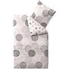 CelinaTex Touchme Filia Lenzuola Double Face Cotone Pois Bianco Grigio Antracite 155 x 220 cm