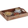 Relaxdays Vassoio da Portata in Legno di Mango, HLP: 8x40x30 cm, Tavoletta con Manici, Bordo Alto, Rettangolare, Marrone