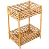 DRW Mensola portaoggetti con 2 cesti Giacinto d'acqua con gambe in legno naturale, 31 x 44 x 60 cm