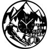 Instant Karma Clocks | Orologio da Parete Sciatore | Design Sportivo Montagna | Decorazione Chalet Invernale | Idea Regalo per Amanti dello Sci